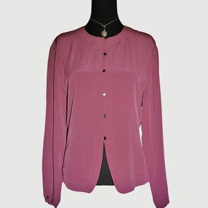 Liz Claiborne Collection Raspberry Rayon Long Sleeve Blouse – Size 8